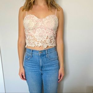 cute floral/lace crop top